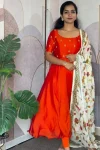NEW ARRIVAL VICHITRA MAGGAM HAND WORK GOWN WITH DUPATTA ORANGE