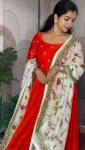 NEW ARRIVAL VICHITRA MAGGAM HAND WORK GOWN WITH DUPATTA FESTIVE WEAR WHOLESALE PRICE ETHNIC GARMENT (3)