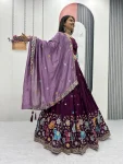 NEW ARRIVAL VICHITRA SILK THREAD & SEQUENCE WORK LEHENGA CHOLI WITH DUPATTA WEDDING WEAR WHOLESALE PRICE ETHNIC GARMENT (12)