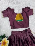 PREMIUM LICHI SILK JACQUARD WORK KID’S SKIRT AND BLOUSE FESTIVE WEAR WHOLESALE PRICE ETHNIC GARMENT (2)