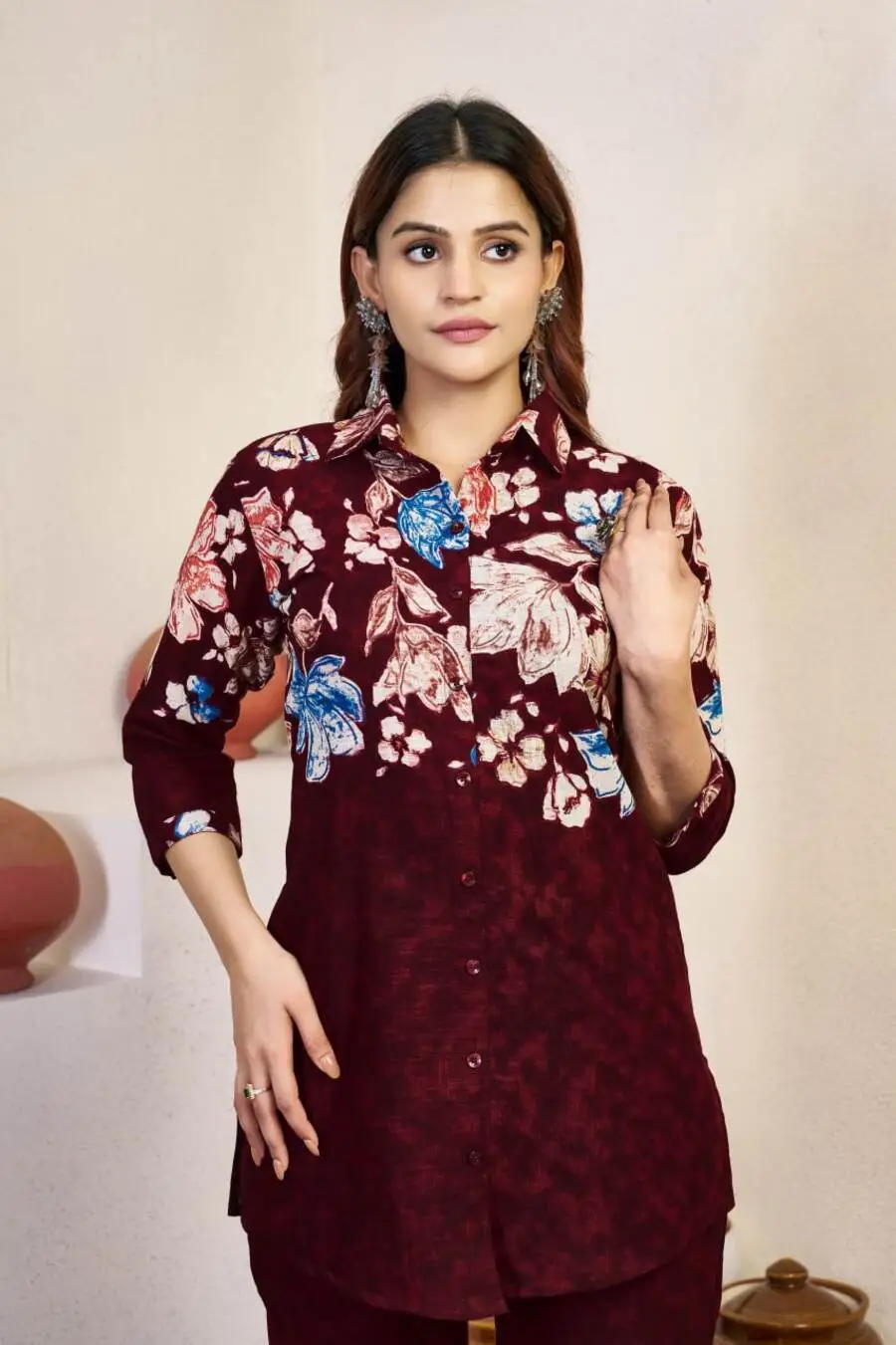 RICH LOOK COTTON PRINT WORK CO- ORD SET OFFICE WEAR WHOLESALE PRICE ETHNIC GARMENT (11)