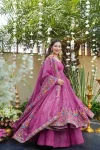 RICH LOOK CRUNCHY SILK EMBROIDERY SEQUENCE WORK GOWN PALAZZO WITH DUPATTA WEDDING WEAR WHOLESALE PRICE ETHNIC GARMENT (12)
