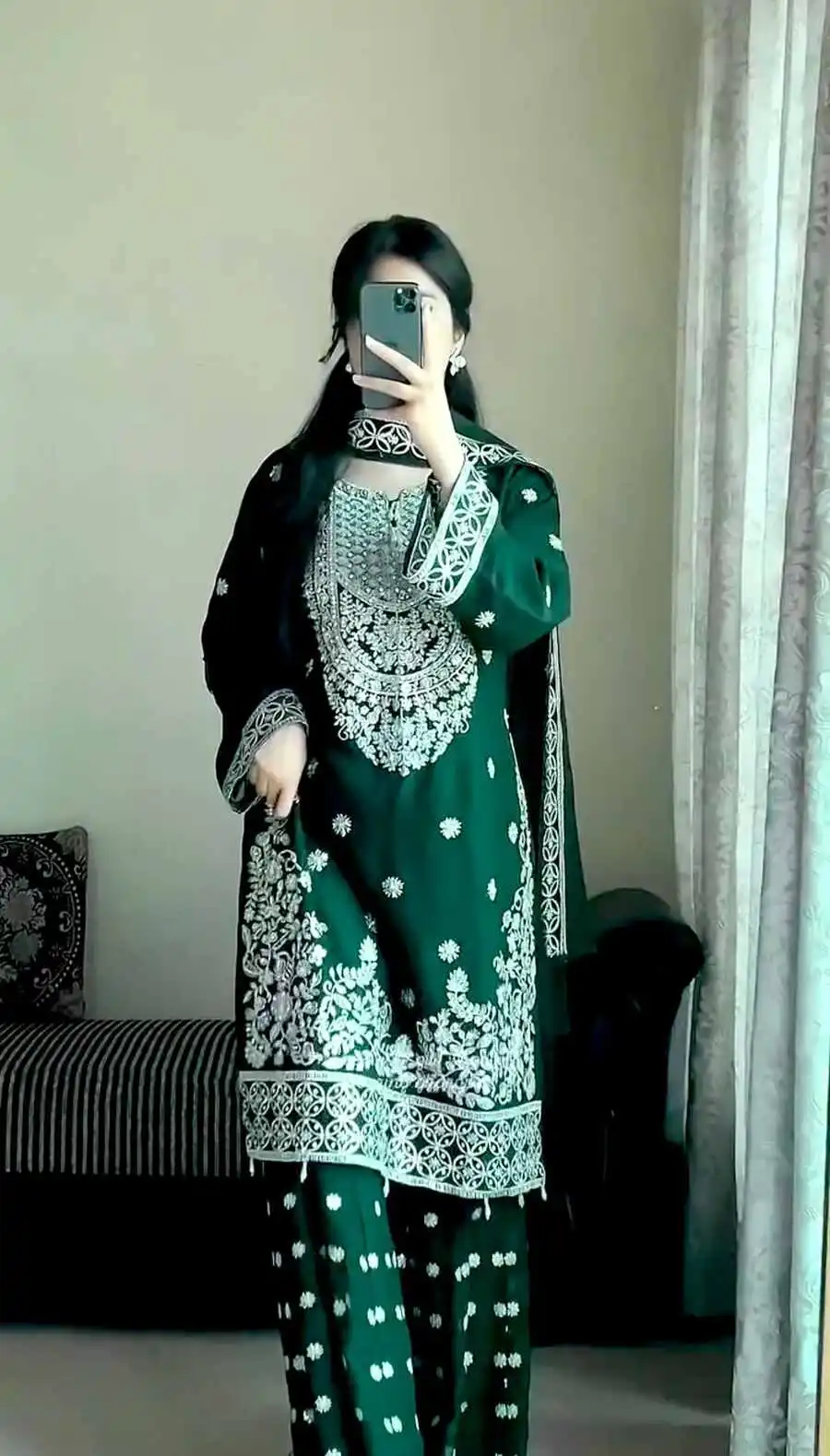 RICH LOOK GEORGETTE EMBROIDERY SEQUENCE WORK WITH READY MADE LACE BORDER WORK TOP SHARARA WITH DUPATTA FESTIVE WEAR WHOLESALE PRICE ETHNIC GARMENT (14)