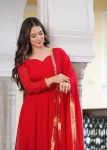RICH LOOK GEORGETTE PLAIN ANARKALI BOTTOM WITH LACE WORK DUPATTA FESTIVE WEAR WHOLESALE PRICE ETHNIC GARMENT (4)