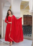 RICH LOOK GEORGETTE PLAIN ANARKALI BOTTOM WITH LACE WORK DUPATTA FESTIVE WEAR WHOLESALE PRICE ETHNIC GARMENT (4)