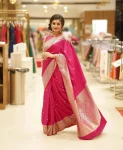 RICH LOOK LICHI SILK JACQUARD WORK SAREE WITH UNSTITCHED BLOUSE SAREE WITH UNSTITCHED BLOUSE FESTIVE WEAR WHOLESALE PRICE ETHNIC GARMENT (2)
