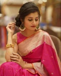 RICH LOOK LICHI SILK JACQUARD WORK SAREE WITH UNSTITCHED BLOUSE SAREE WITH UNSTITCHED BLOUSE FESTIVE WEAR WHOLESALE PRICE ETHNIC GARMENT (2)