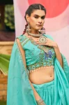 RICH LOOK SHIMMER EMBROIDERY WORK LEHENGA CHOLI WITH DUPATTA WEDDING WEAR WHOLESALE PRICE ETHNIC GARMENT (12)