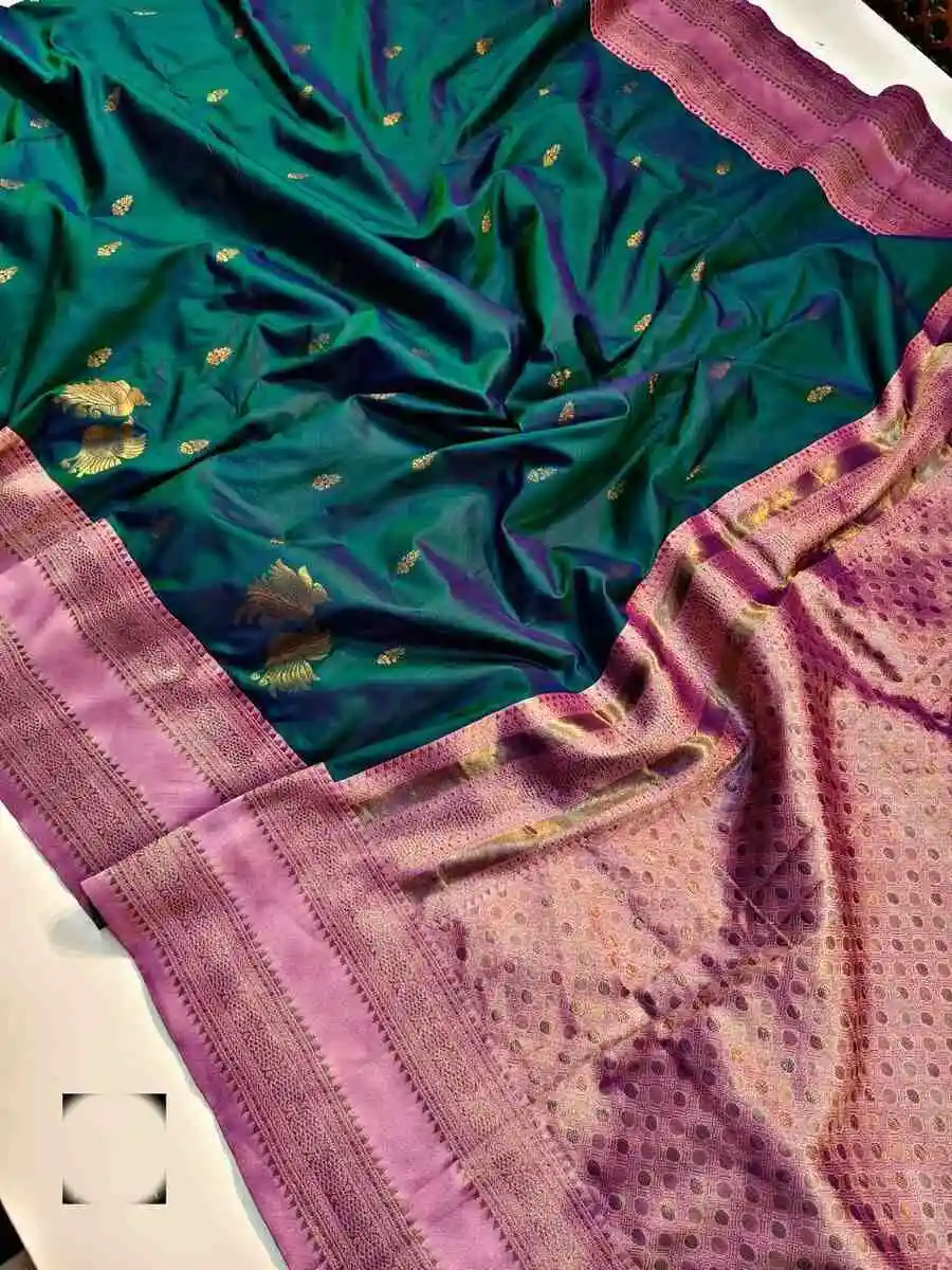 RICH LOOK SOFT SILK ZARI WEAVING WORK SAREE WITH UNSTITCHED BLOUSE WEDDING WEAR WHOLESALE PRICE ETHNIC GARMENT (3)