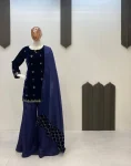 RICH LOOK VELVET SEQUENCE EMBROIDERY WORK TOP PALAZZO WITH DUPATTA FESTIVE WEAR WHOLESALE PRICE ETHNIC GARMENT (3)