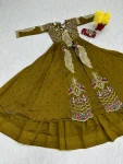 RICH LOOK VICHITRA SILK THREAD AND SEQUENCE WORK TOP LEHENGA WITH KOTI PARTY WEAR WHOLESALE PRICE ETHNIC GARMENT (2)