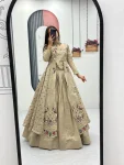 RICH LOOK VICHITRA SILK THREAD AND SEQUENCE WORK TOP LEHENGA WITH KOTI PARTY WEAR WHOLESALE PRICE ETHNIC GARMENT (16)