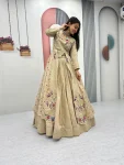 RICH LOOK VICHITRA SILK THREAD AND SEQUENCE WORK TOP LEHENGA WITH KOTI PARTY WEAR WHOLESALE PRICE ETHNIC GARMENT (16)