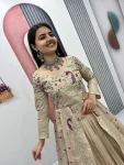 RICH LOOK VICHITRA SILK THREAD AND SEQUENCE WORK TOP LEHENGA WITH KOTI PARTY WEAR WHOLESALE PRICE ETHNIC GARMENT (16)