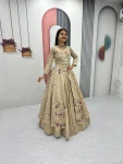 RICH LOOK VICHITRA SILK THREAD AND SEQUENCE WORK TOP LEHENGA WITH KOTI PARTY WEAR WHOLESALE PRICE ETHNIC GARMENT (16)