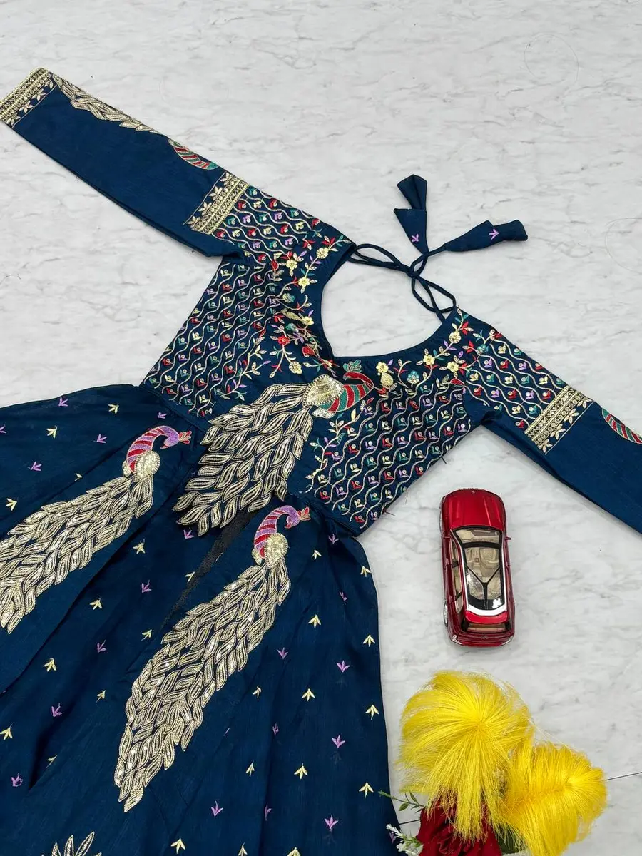 RICH LOOK VICHITRA SILK THREAD AND SEQUENCE WORK TOP LEHENGA WITH KOTI PARTY WEAR WHOLESALE PRICE ETHNIC GARMENT (18)