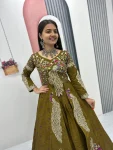 RICH LOOK VICHITRA SILK THREAD AND SEQUENCE WORK TOP LEHENGA WITH KOTI PARTY WEAR WHOLESALE PRICE ETHNIC GARMENT (2)