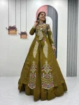 RICH LOOK VICHITRA SILK THREAD AND SEQUENCE WORK TOP LEHENGA WITH KOTI PARTY WEAR WHOLESALE PRICE ETHNIC GARMENT (2)