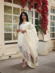 RICH LOOK VISCOSE JACQUARD TOP BOTTOM WITH DUPATTA OFF WHITE