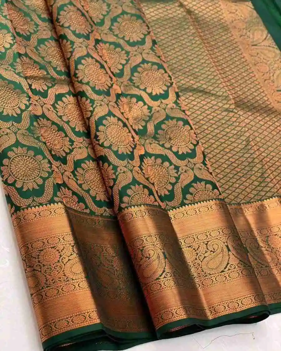 TRENDING LICHI SILK BANARASI WEAVING WORK SAREE WITH UNSTITCHED BLOUSE FESTIVE WEAR WHOLESALE PRICE ETHNIC GARMENT (5)