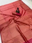 TRENDING LICHI SILK BANARASI WEAVING WORK SAREE WITH UNSTITCHED BLOUSE FESTIVE WEAR WHOLESALE PRICE ETHNIC GARMENT (5)