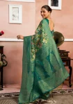 TRENDING LICHI SILK JACQUARD BORDER WORK SAREE WITH UNSTITCHED BLOUSE FESTIVE WEAR WHOLESALE PRICE ETHNIC GARMENT (7)