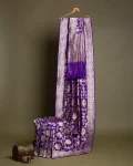 TRENDING LICHI SILK JACQUARD WORK SAREE WITH UNSTITCHED BLOUSE PURPLE