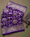 TRENDING LICHI SILK JACQUARD WORK SAREE WITH UNSTITCHED BLOUSE FESTIVE WEAR WHOLESALE PRICE ETHNIC GARMENT (2)