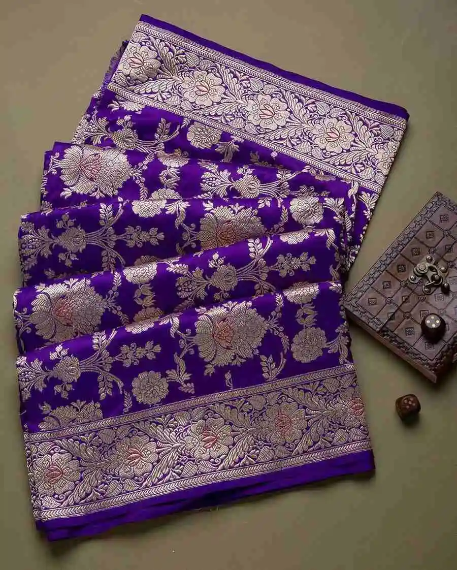 TRENDING LICHI SILK JACQUARD WORK SAREE WITH UNSTITCHED BLOUSE FESTIVE WEAR WHOLESALE PRICE ETHNIC GARMENT (4)