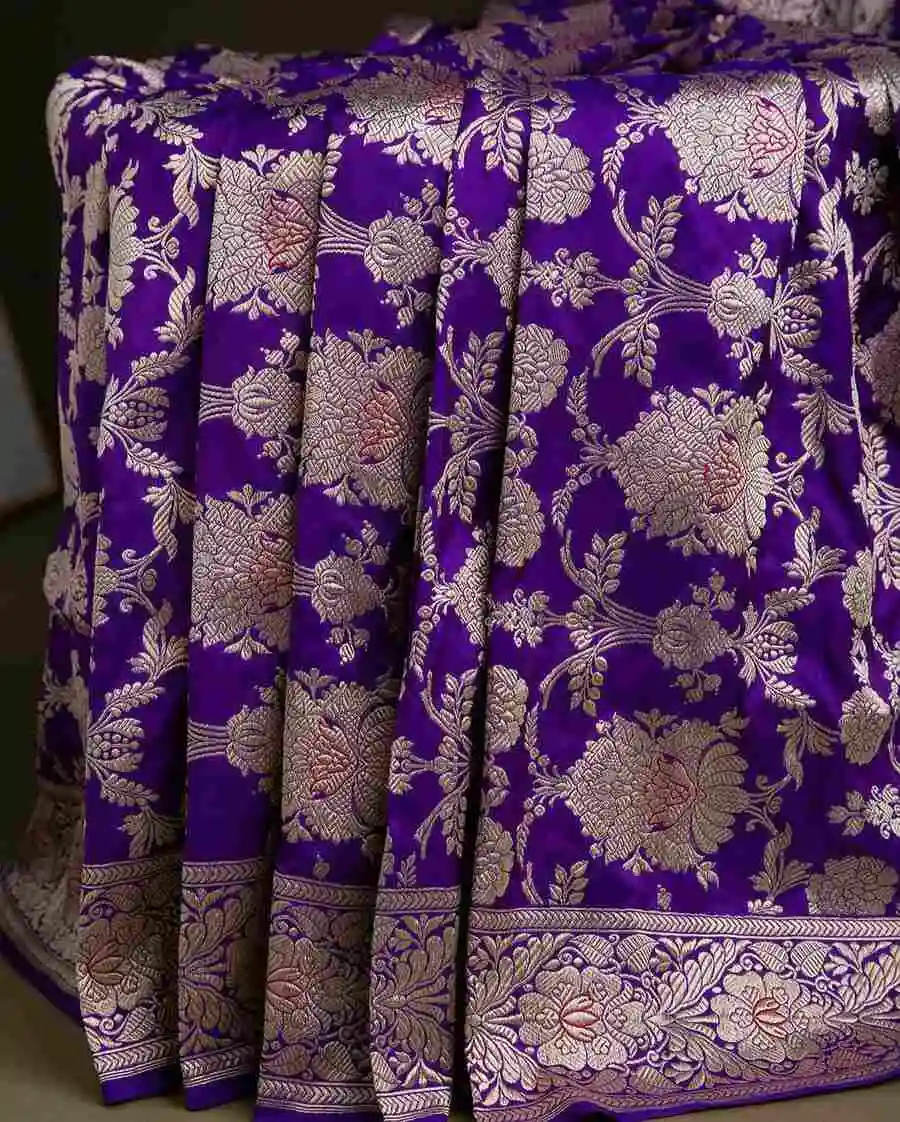 TRENDING LICHI SILK JACQUARD WORK SAREE WITH UNSTITCHED BLOUSE FESTIVE WEAR WHOLESALE PRICE ETHNIC GARMENT (5)