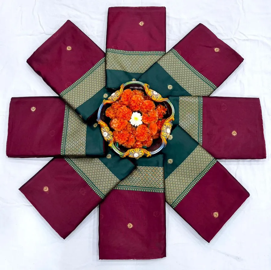 TRENDING LICHI SILK JACQUARD WORK SAREE WITH UNSTITCHED BLOUSE SAREE WITH UNSTITCHED BLOUSE FESTIVE WEAR WHOLESALE PRICE ETHNIC GARMENT (1)