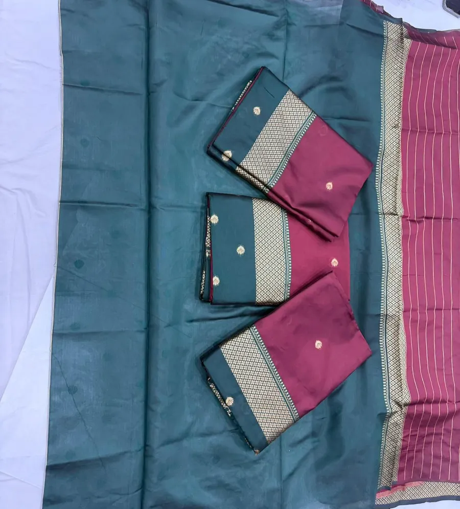 TRENDING LICHI SILK JACQUARD WORK SAREE WITH UNSTITCHED BLOUSE SAREE WITH UNSTITCHED BLOUSE FESTIVE WEAR WHOLESALE PRICE ETHNIC GARMENT (10)