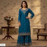 TRENDING RAYON FOIL PRINT WORK TOP AND SHARARA FESTIVE WEAR WHOLESALE PRICE ETHNIC GARMENT (3)