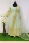 NEW ARRIVAL GEORGETTE MULTI SEQUENCE WORK GOWN WITH DUPATTA MINT