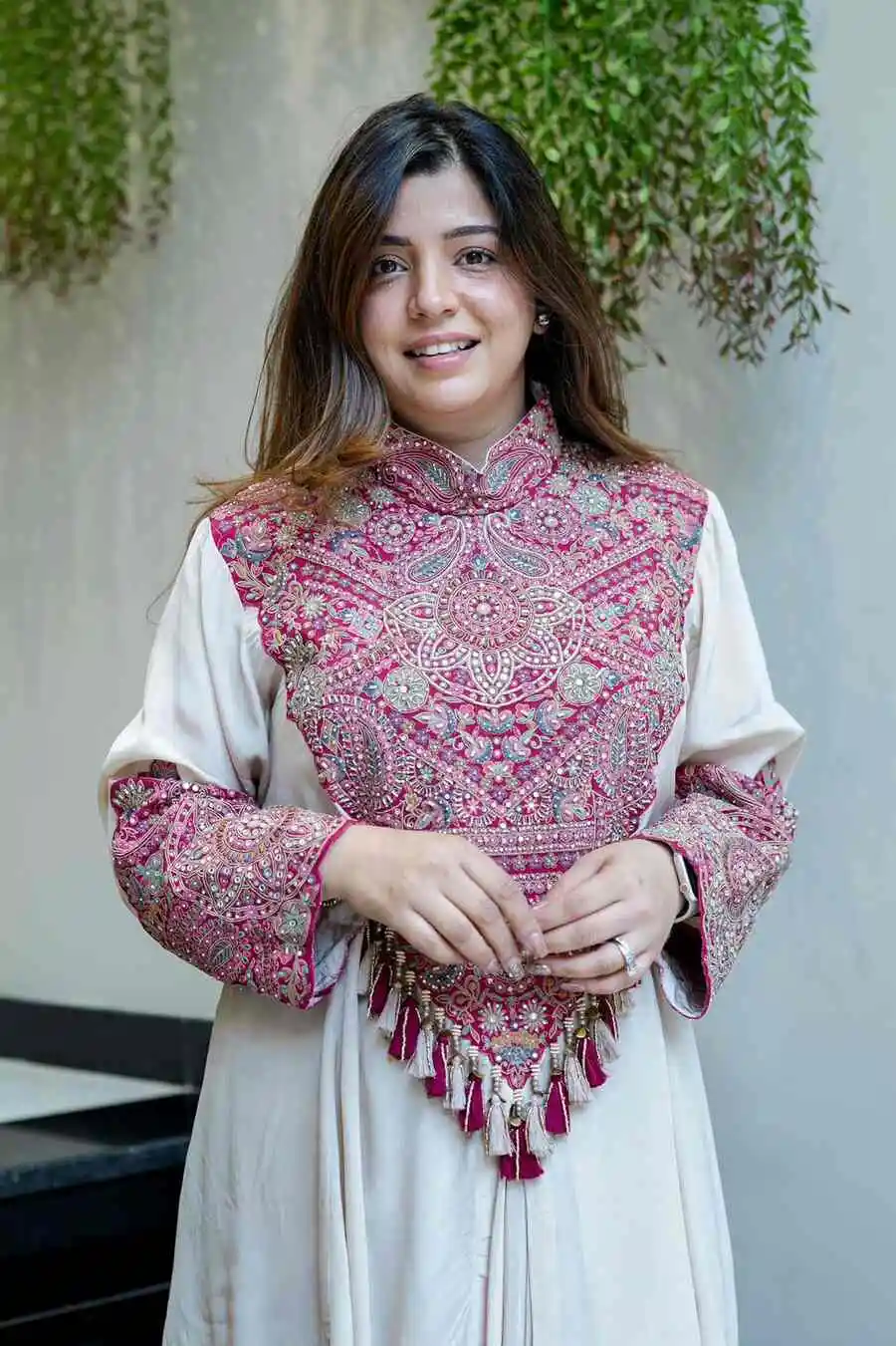 12MODERN CHINON CORDED EMBROIDERY, MOTI WORK & LATKAN WORK TOP WITH DRAPE SKIRT PARTY WEAR WHOLESALE PRICE ETHNIC GARMENT (4)