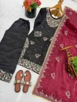 13MODERN GMY SILK EMBROIDERY SEQUENCE WORK TOP PALAZZO WITH DUPATTA FESTIVE WEAR WHOLESALE PRICE ETHNIC GARMENT (15)