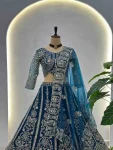 15AATRACTIVE BUTTURFLY NET SEQUENCE AND CODING EMBROIDERY WORK LEHENGA CHOLI WITH DUPATTA WEDDING WEAR WHOLESALE PRICE ETHNIC GARMENT (10)