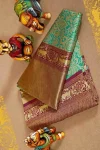 16ATTRACTIVE LICHI SILK JACQUARD WORK SAREE WITH UNSTITCHED BLOUSE FESTIVE WEAR WHOLESALE PRICE ETHNIC GARMENT (6)