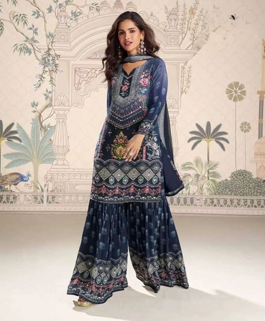 16DESIGNER CHINON SILK DIGITAL PRINT WORK WITH REAL MIRROR AND STONE HAND WORK TOP SHARARA WITH DUPATTA FESTIVE WEAR WHOLESALE PRICE ETHNIC GARMENT (2).jpg.webp