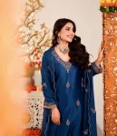 17DESIGNER VICHITRA SILK EMBROIDERY WORK TOP BOTTOM WITH DUPATTA FESTIVE WEAR WHOLESALE PRICE ETHNIC GARMENT (13)