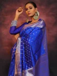 1ATTRACTIVE LICHI SILK JACQUARD WORK SAREE WITH UNSTITCHED BLOUSE FESTIVE WEAR WHOLESALE PRICE ETHNIC GARMENT (10)