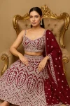1DESIGNER BUTTERFLY NET CHAIN WORK LEHENGA CHOLI WITH DUPATTA WEDDING WEAR WHOLESALE PRICE ETHNIC GARMENT (24)