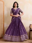 DESIGNER GEORGETTE EMBROIDERY WORK LEHENGA CHOLI WITH DUPATTA PURPLE