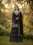 1DESIGNER JMC SILK THREAD WITH SEQUENCE WITH RIVET MOTI WORK TOP SHARARA WITH DUPATTA WEDDING WEAR WHOLESALE PRICE ETHNIC GARMENT (5)