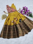 1DESIGNER KANJIVARAM SILK ZARI WEAVING WORK KID’S LEHENGA CHOLI FESTIVE WEAR WHOLESALE PRICE ETHNIC GARMENT (9)