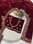 1DESIGNER VELVET SEQUENCE & JARI THREAD EMBROIDERY WITH BORDER AND CUTWORK SAREE WITH UNSTITCHED BLOUSE WEDDING WEAR WHOLESALE PRICE ETHNIC GARMENT (29).webp