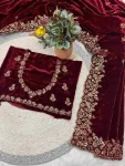1DESIGNER VELVET SEQUENCE & JARI THREAD EMBROIDERY WITH BORDER AND CUTWORK SAREE WITH UNSTITCHED BLOUSE WEDDING WEAR WHOLESALE PRICE ETHNIC GARMENT (29).webp