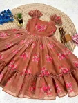 1FANCY CHANDERI FLORAL PRINTED WORK KID’S GOWN FESTIVE WEAR WHOLESALE PRICE ETHNIC GARMENT (10)