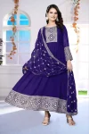 1FANCY GEORGETTE CHAIN WORK GOWN WITH DUPATTA FESTIVE WEAR WHOLESALE PRICE ETHNIC GARMENT (9)