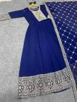 1FANCY GEORGETTE CHAIN WORK GOWN WITH DUPATTA FESTIVE WEAR WHOLESALE PRICE ETHNIC GARMENT (9)